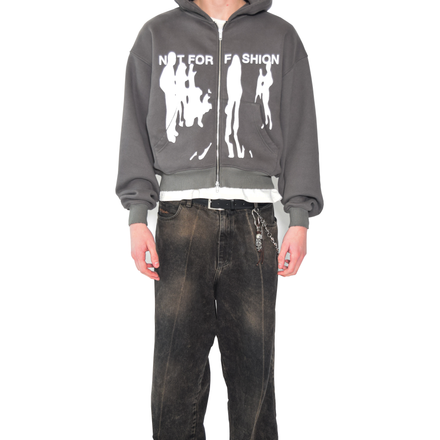 MODE GRAPHIC ZIPPED HOODIE